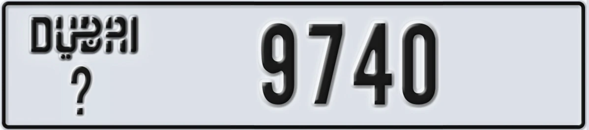UAE License Plate Dubai @ 9740
