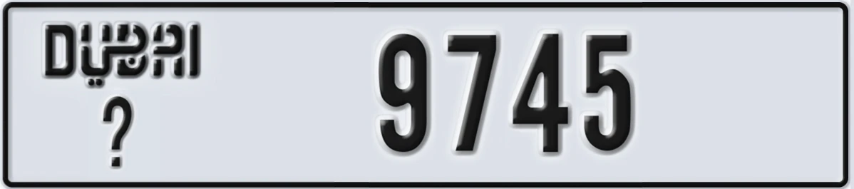 UAE License Plate Dubai @ 9745