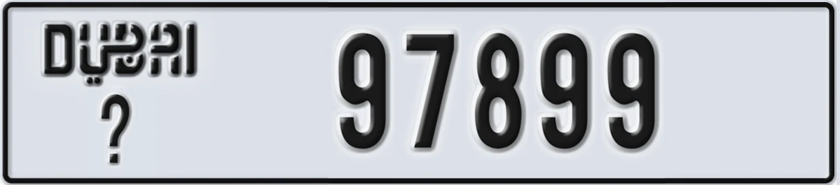 UAE License Plate Dubai X 97899
