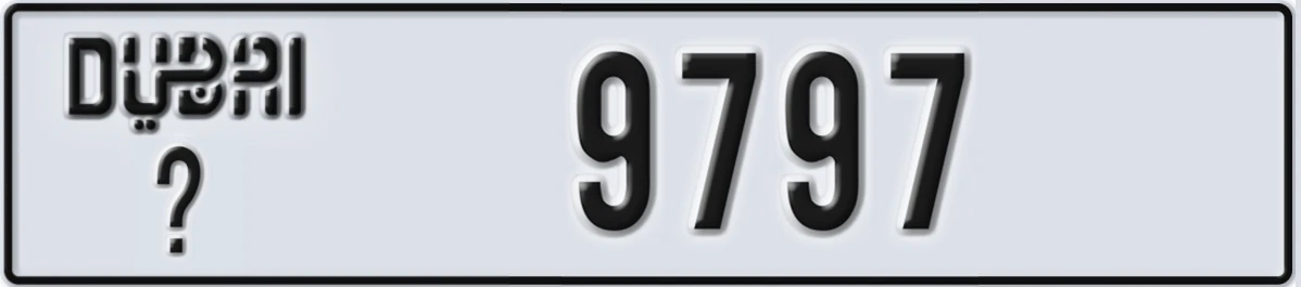 UAE License Plate Dubai X 9797