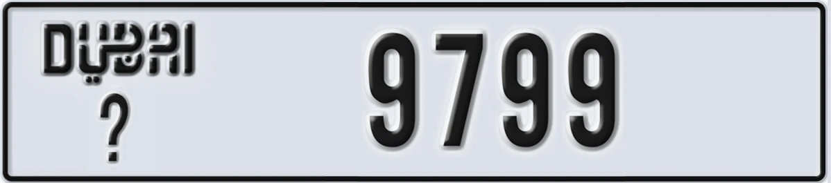 UAE License Plate Dubai @ 9799