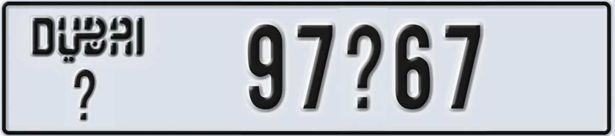 UAE License Plate Dubai @ 97X67