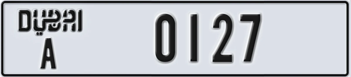 UAE License Plate Dubai A 0127