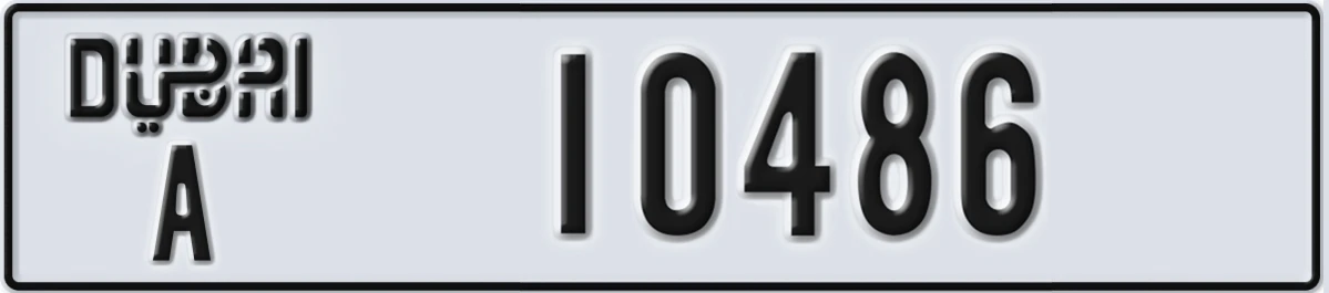 UAE License Plate Dubai A 10486