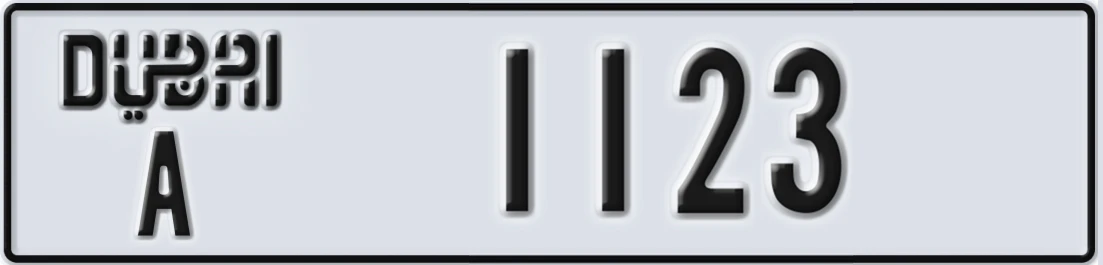UAE License Plate Dubai A 1123X