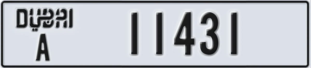 UAE License Plate Dubai A 11431