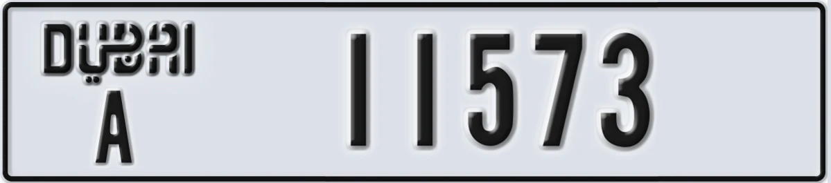UAE License Plate Dubai A 11573