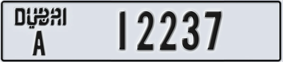 UAE License Plate Dubai A 12237