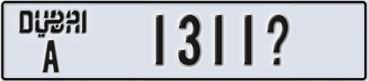 UAE License Plate Dubai A 1311@