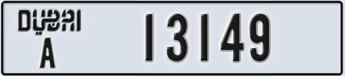 UAE License Plate Dubai A 13149