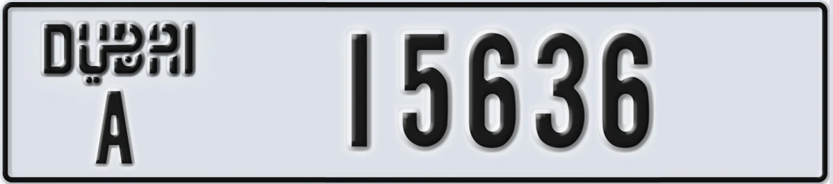 UAE License Plate Dubai A 15636