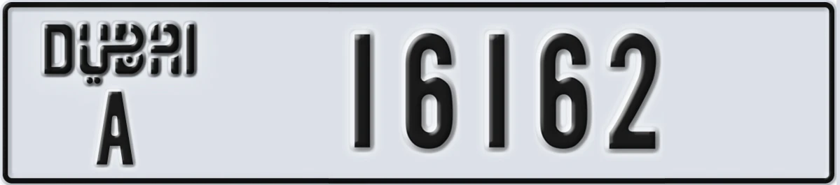 UAE License Plate Dubai A 16162
