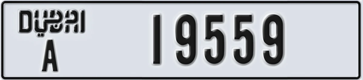 UAE License Plate Dubai A 19559