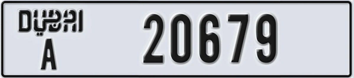 UAE License Plate Dubai A 20679