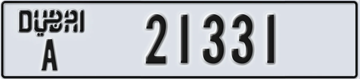 UAE License Plate Dubai A 21331