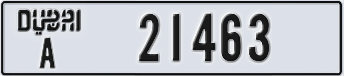 UAE License Plate Dubai A 21463