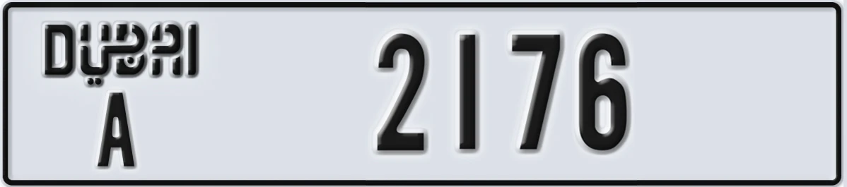 UAE License Plate Dubai A 2176