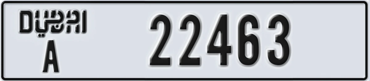 UAE License Plate Dubai A 22463