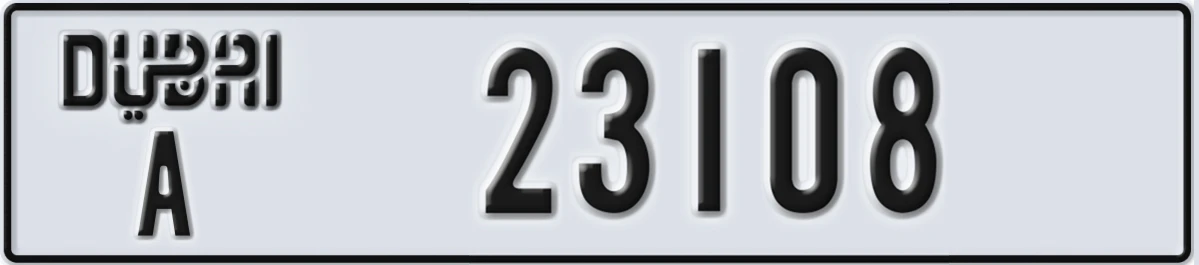 UAE License Plate Dubai A 23108