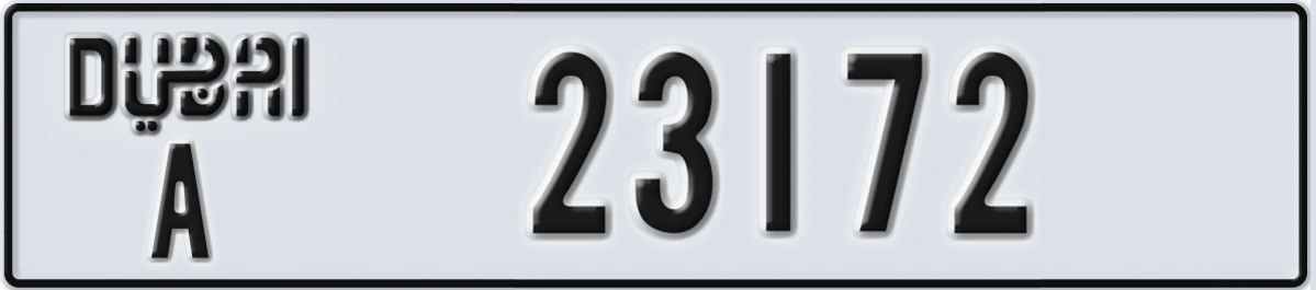 UAE License Plate Dubai A 23172
