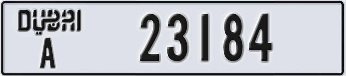 UAE License Plate Dubai A 23184