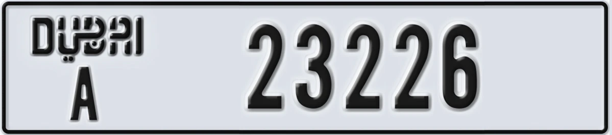 UAE License Plate Dubai A 23226