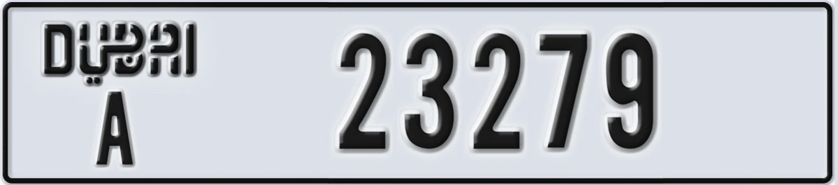 UAE License Plate Dubai A 23279
