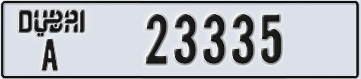 UAE License Plate Dubai A 23335