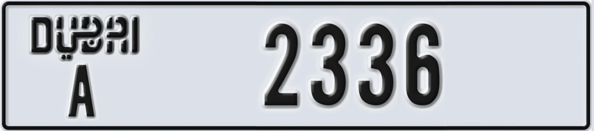 UAE License Plate Dubai A 2336