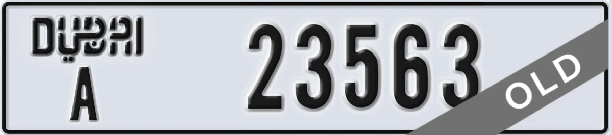 UAE License Plate Dubai A 23563