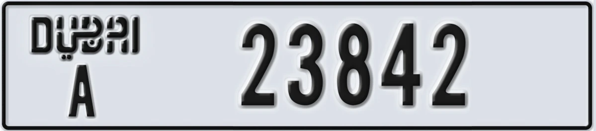 UAE License Plate Dubai A 23842