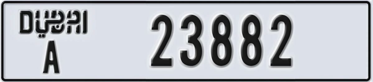 UAE License Plate Dubai A 23882