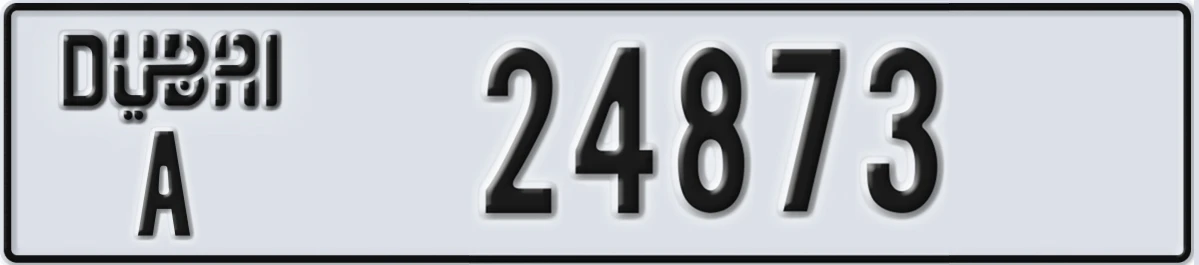 UAE License Plate Dubai A 24873