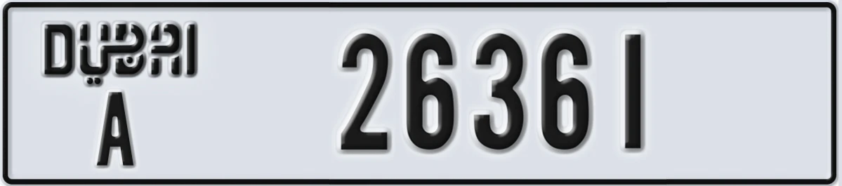 UAE License Plate Dubai A 26361