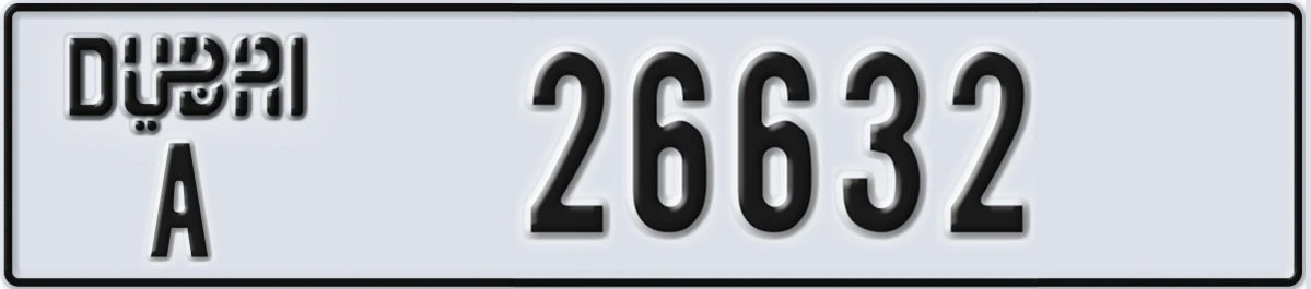 UAE License Plate Dubai A 26632