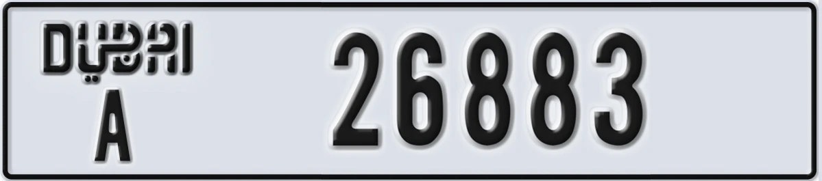 UAE License Plate Dubai A 26883