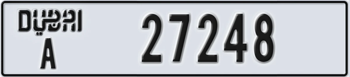 UAE License Plate Dubai A 27248