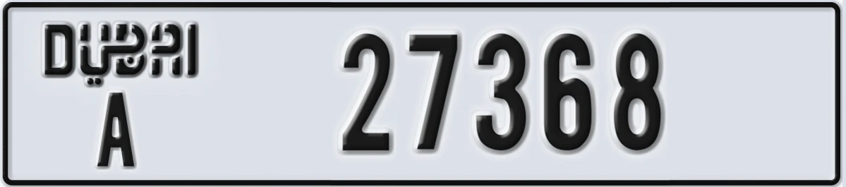 UAE License Plate Dubai A 27368