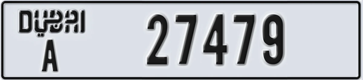UAE License Plate Dubai A 27479