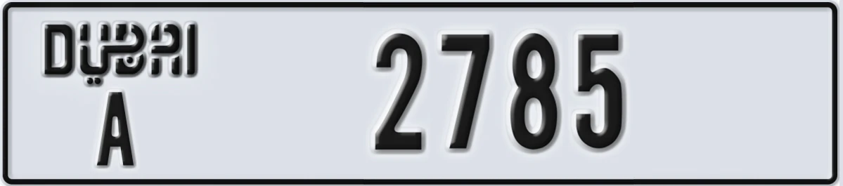 UAE License Plate Dubai A 2785