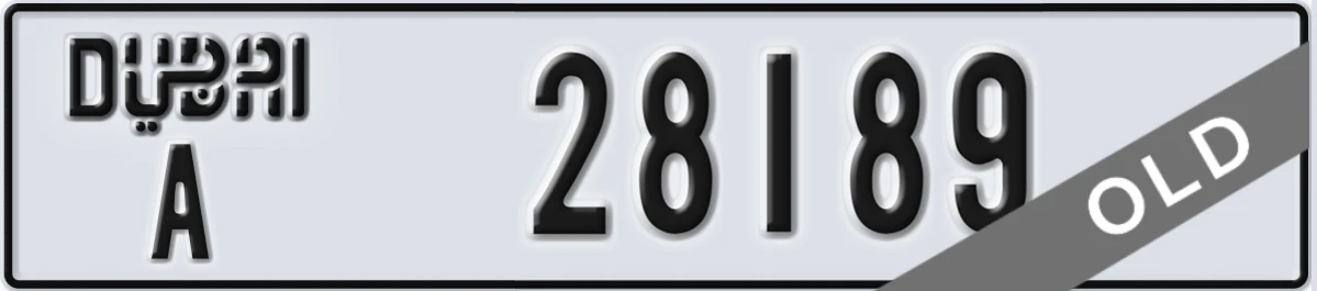 UAE License Plate Dubai A 28189