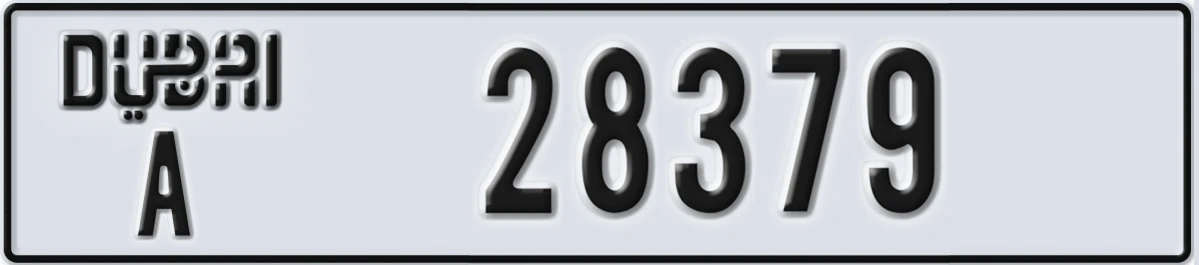UAE License Plate Dubai A 28379