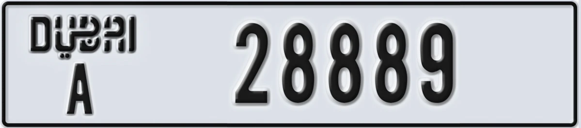 UAE License Plate Dubai A 28889