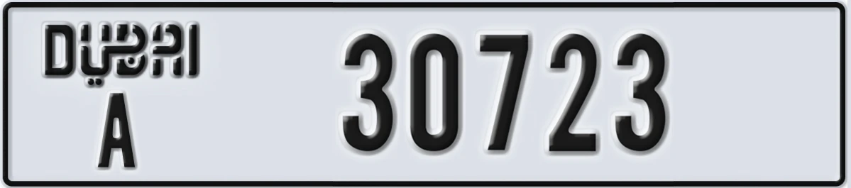 UAE License Plate Dubai A 30723