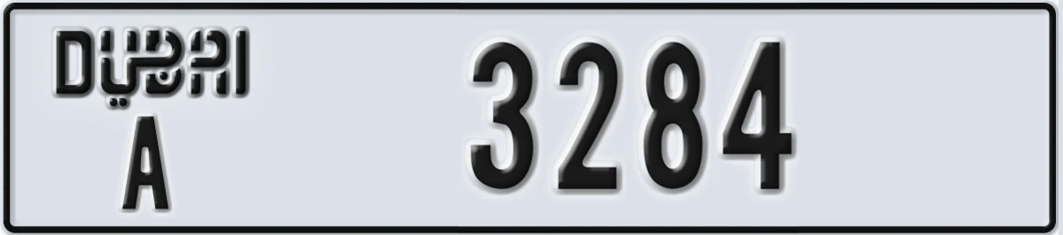 UAE License Plate Dubai A 3284