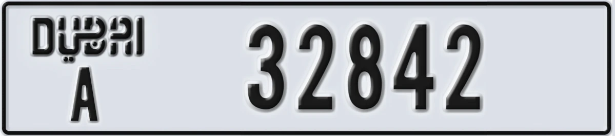 UAE License Plate Dubai A 32842