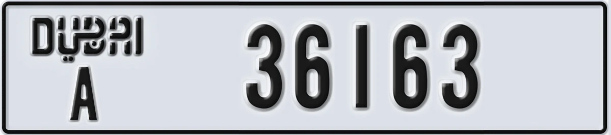 UAE License Plate Dubai A 36163