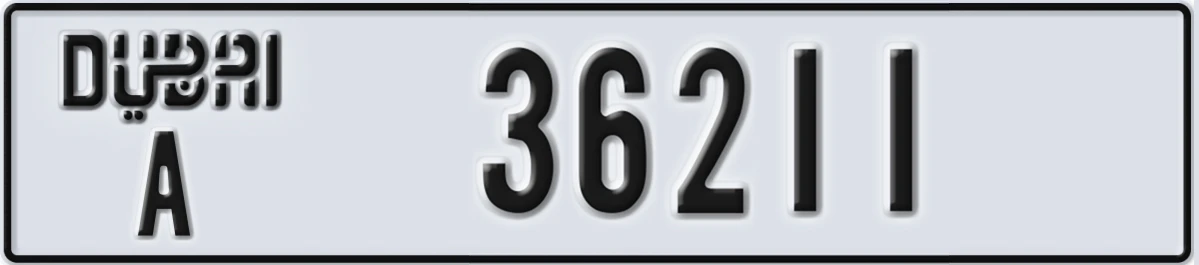 UAE License Plate Dubai A 36211