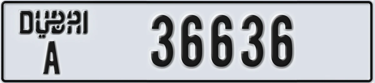UAE License Plate Dubai A 36636