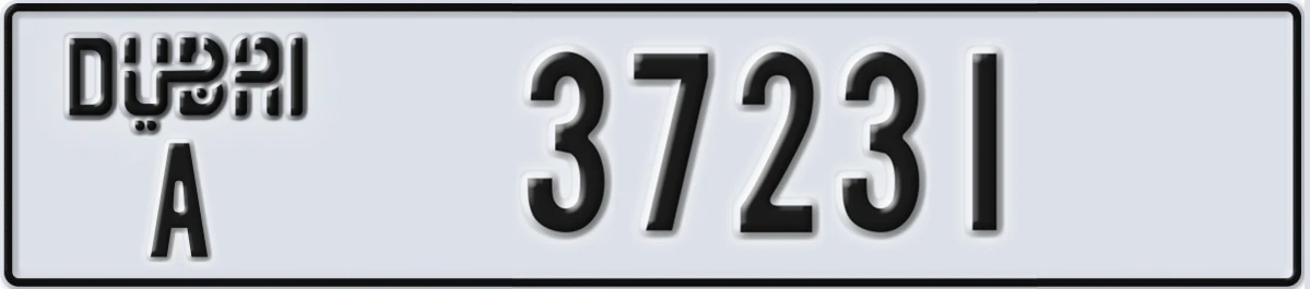 UAE License Plate Dubai A 37231